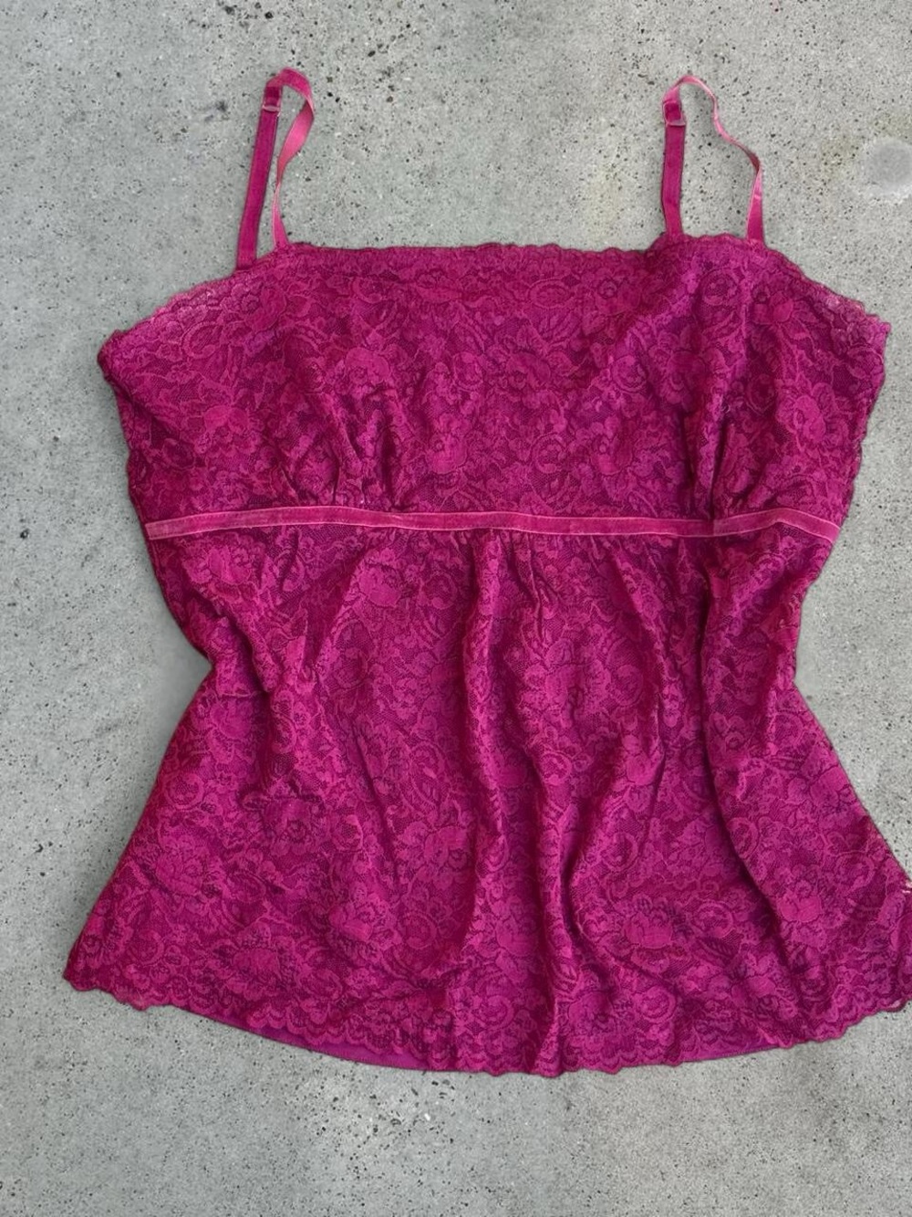 New York & Company Magenta Lace Camisole